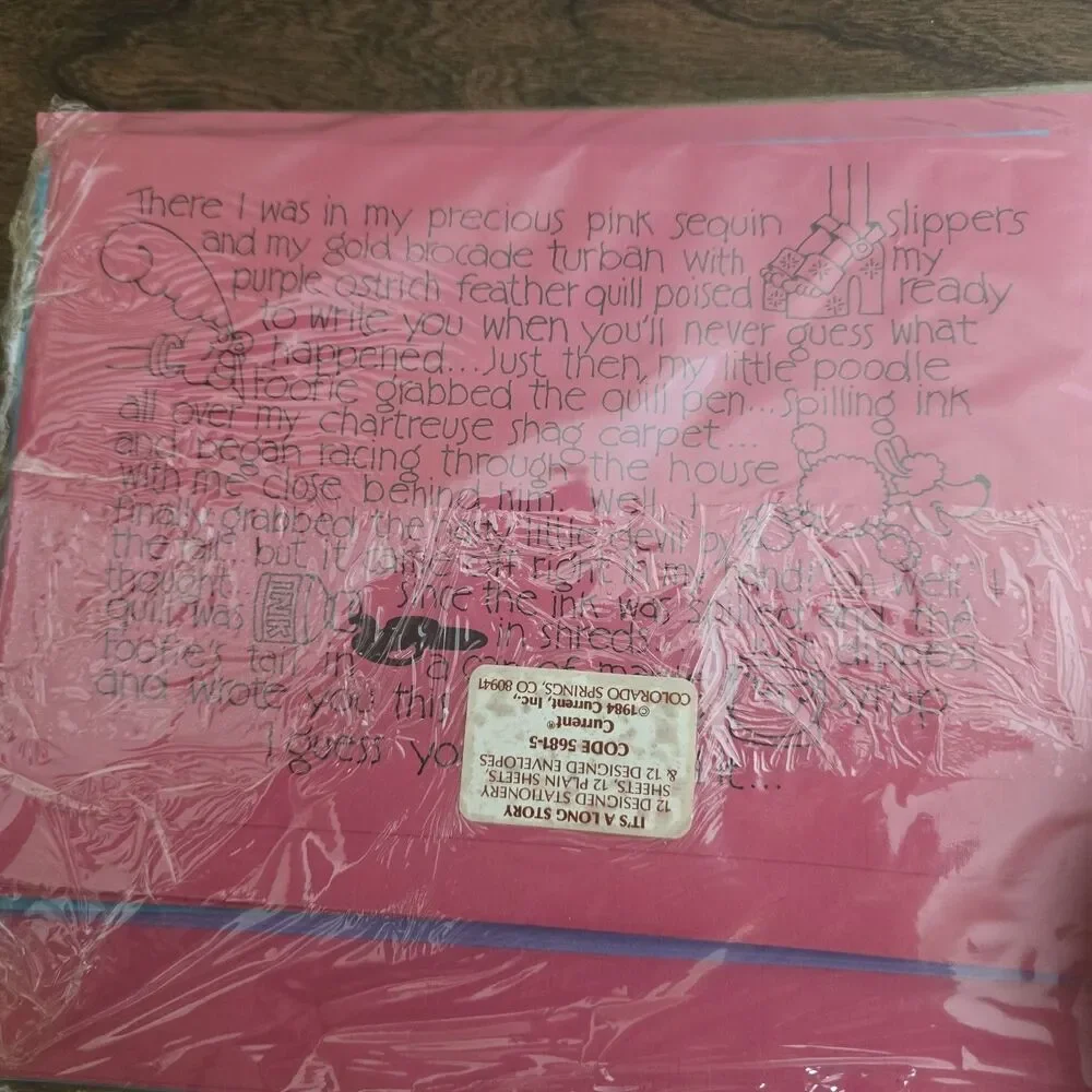 Vintage 1984 Current Stationery It's A Long Story 24 Paper Sheets 12 Envelopes